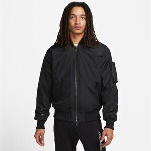 Jordan Vintage Rare Engineered Nylon Bomber Jacket Black Large